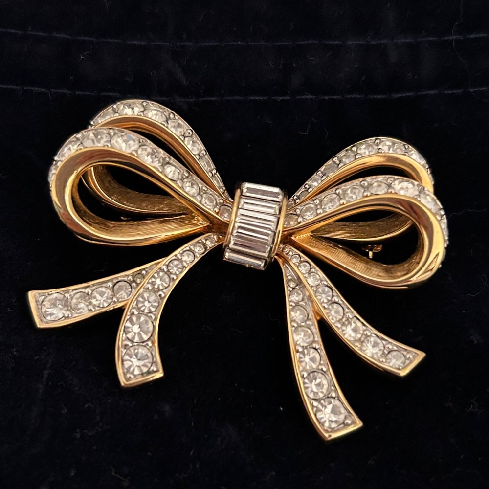 Swarovski Gold Crystal Brooch